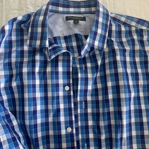 Banana Republic Long Sleeve Slim XL Blue Checkered Shirt